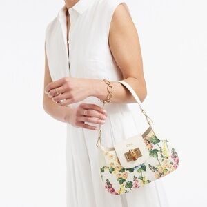 Mark & Graham SANDERSON BAMBOO SHOULDER BAG Purse Floral Flowers Spring White
